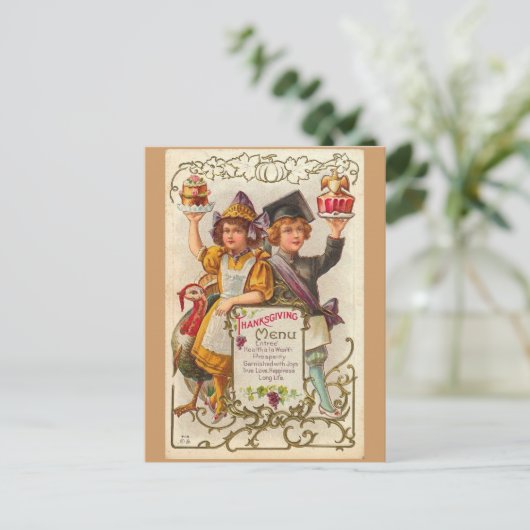 Menu Thanksgiving vintage (Debout devant)