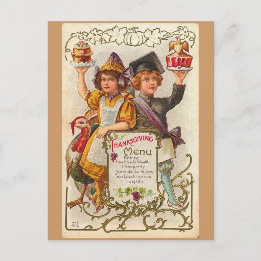 Menu Thanksgiving vintage (Devant)