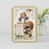 Menu Thanksgiving Vintage et invitations filles (Debout devant)