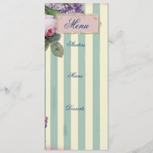 Menu Thé au Petit Trianon (Dos)