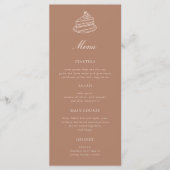 Menu Thé de l'après-midi Mariage Brun Dessiné à la Main (Devant)