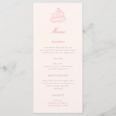 Menu Thé de l'après-midi Mariage Rose Dessiné à la Main (Devant)