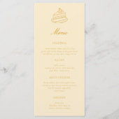 Menu Thé de l'après-midi Mariage thème jaune dessiné à (Devant)