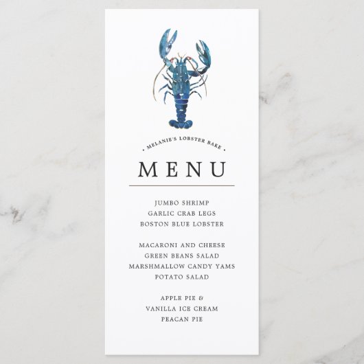 Menu Thème Bleu Océan | Fête du homard (Devant)