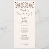 Menu Thème Brown Floral Mariage (Devant)