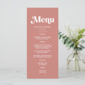 Menu Thème de mariage rose moderne et burgundy (Debout devant)