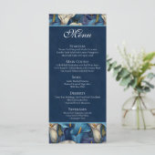 Menu Thème de mariage rustique avec lys calla bleu clas (Debout devant)