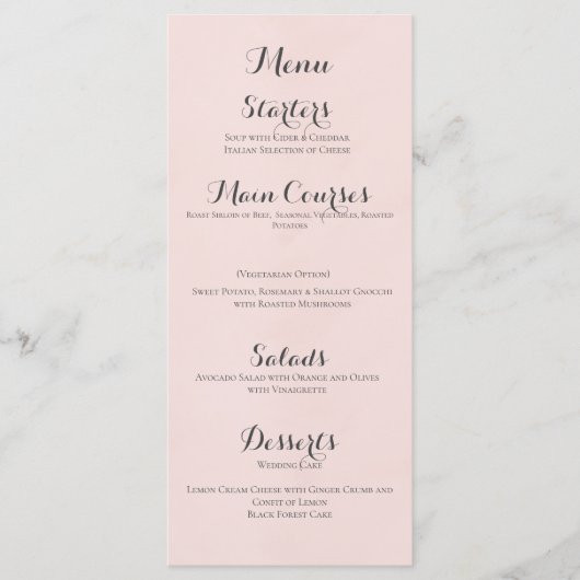 Menu Thème fleur sauvage (Devant)