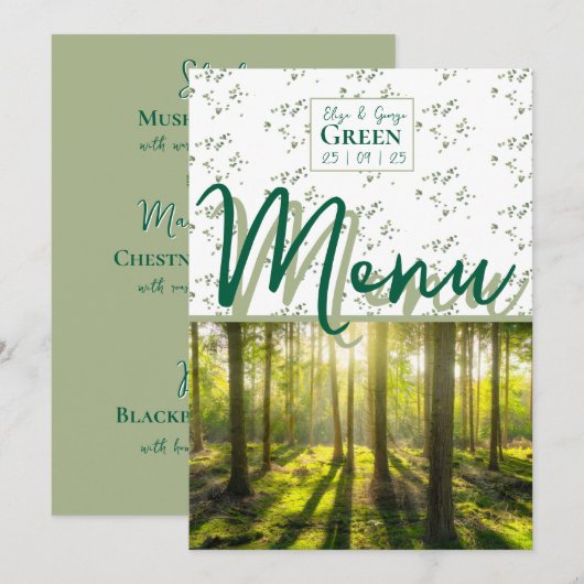 Menu Thème Forêt Verte (Devant / Derrière)