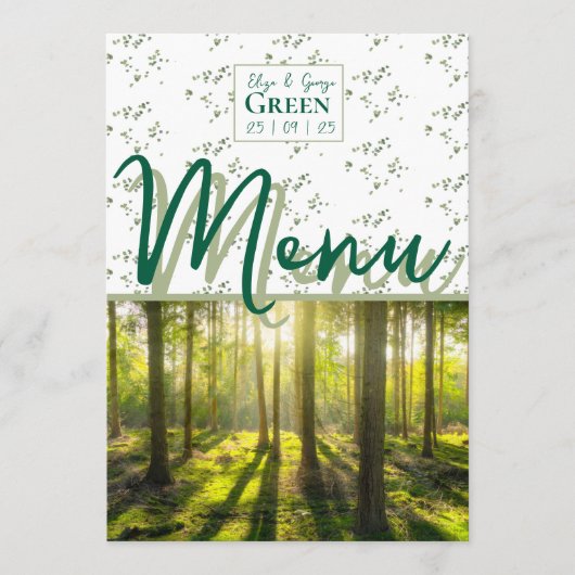 Menu Thème Forêt Verte (Devant)