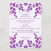 Menu Thème Mariage Feuille violet (Devant)