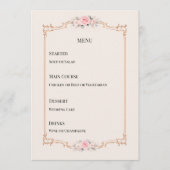 Menu Thème Rococo Élégant Mariage Rose Pâle (Devant)