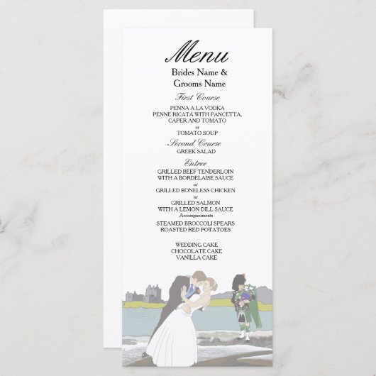 Menu Thème traditionnel écossais et Mariage celte (Devant / Derrière)