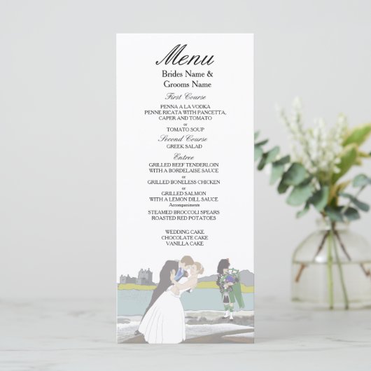 Menu Thème traditionnel écossais et Mariage celte (Debout devant)