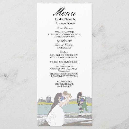 Menu Thème traditionnel écossais et Mariage celte (Devant)