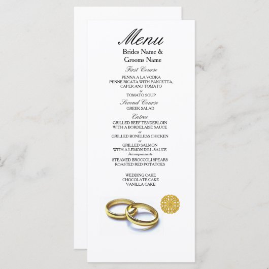 Menu Thème traditionnel écossais et Mariage celtique (Devant / Derrière)