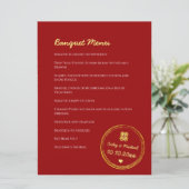 Menu Timbre mariage chinois rouge double bonheur (Debout devant)