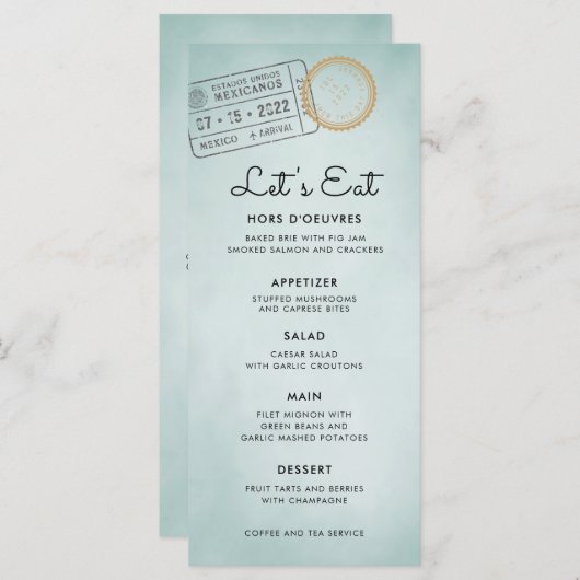 Menu Timbres d'annulation du passeport | Mariage de des (Devant / Derrière)