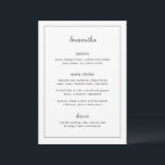 Menu Timeless Black and White Guest Name Wedding<br><div class="desc">Elegant wedding menu featuring a simple design with serif and script fonts inside of a border.  Use the template to add the name of each guest and skip the place cards.</div>