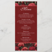 Menu Timeless Red Carnation Aesthetic Boho Wedding (Devant)