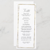 Menu Toasts élégants Mariages à cadre géométrique or (Devant / Derrière)
