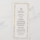 Menu Toasts Mariages élégants et neutres en or (Devant / Derrière)