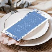 Menu Toile bleu Mariage Floral
