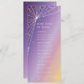 Menu Toile d'araignée diamant coucher de soleil violet  (Devant / Derrière)