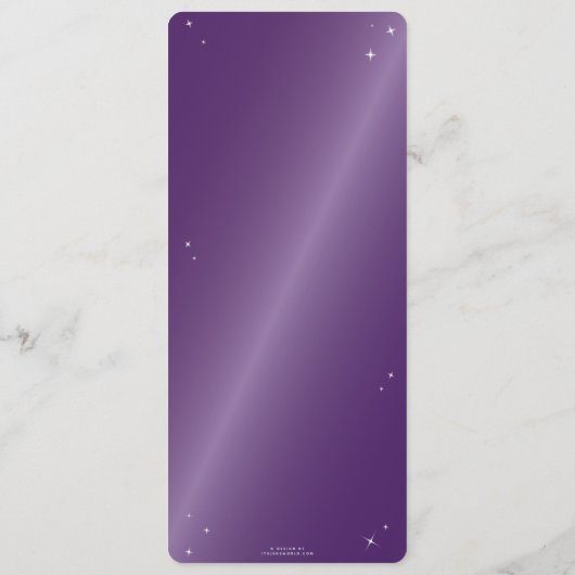 Menu Toile d'araignée diamant violet élégant plat 4 ser (Dos)