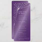 Menu Toile d'araignée violette élégante et plate à 4 co (Devant / Derrière)