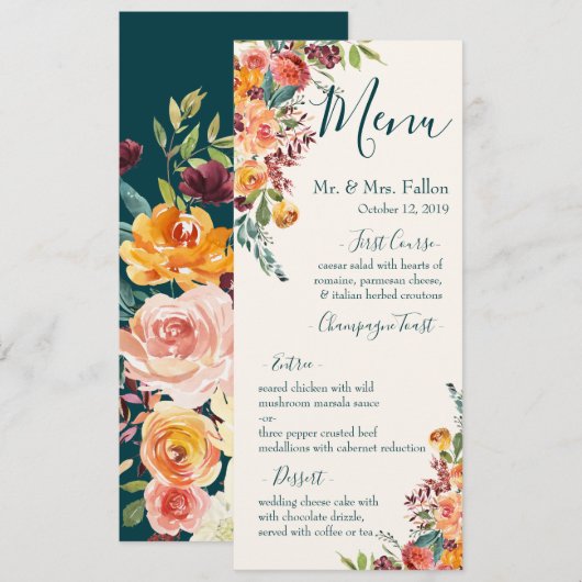 Menu Tomber amoureux (Devant / Derrière)