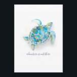 Menu Tortue de mer<br><div class="desc">Décorez votre pépinière avec mes posters de animaux océaniques. Ces reproductions ont été conçues à l'aide de ma tortue marine d'origine bleu aquarelle. Pour en savoir plus sur l'art côtier de Victoria Rigali Designs visitez www.zazzle.com/dotellabelle</div>
