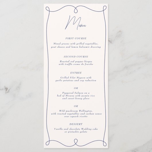 Menu Tourbillon minimaliste discrète (Devant)