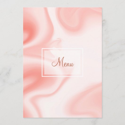 Menu Tourbillons de marbre doux rose-or (Dos)