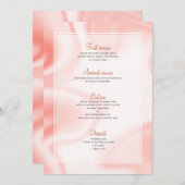 Menu Tourbillons de marbre doux rose-or (Devant / Derrière)