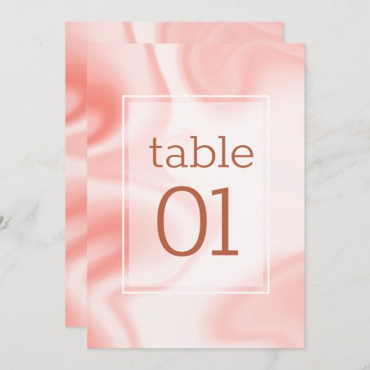 Menu Tourbillons rose-or & marbre blanc doux (Devant / Derrière)