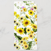 Menu Tournesol d'aquarelle 7 (Devant / Derrière)