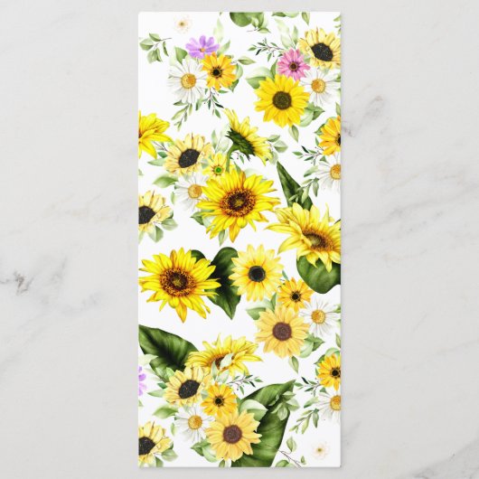 Menu Tournesol d'aquarelle 7 (Devant)