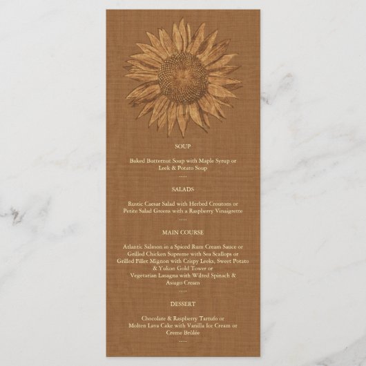 Menu Tournesol d'automne (Devant)