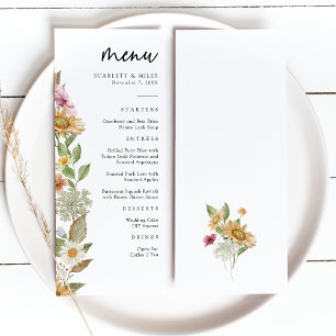 Menu Tournesol Élégant
