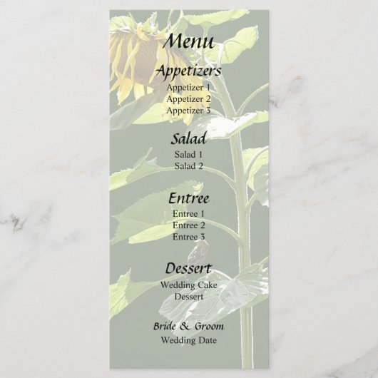 Menu Tournesol et Épervier (Devant)