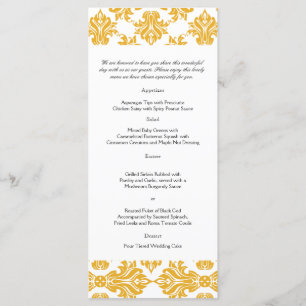 Menu tournesol et Mariage damassé blanche