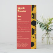 Menu Tournesol Été Or Rouge Mariage (Debout devant)
