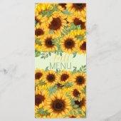 Menu Tournesol Floral Jaune Rustique (Dos)
