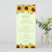 Menu Tournesol Floral Jaune Rustique (Debout devant)