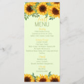 Menu Tournesol Floral Jaune Rustique (Devant)