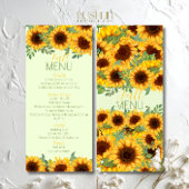 Menu Tournesol Rustique Jaune Floral
