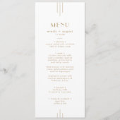 Menu TOUS Gold Art Déco Simple Mariage géométrique (Devant)
