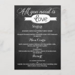 Menu Tout ce dont vous avez besoin est Love Chalkboard<br><div class="desc">Tout Ce Dont Vous Avez Besoin Est Love Chalkboard Mariage Collection - Carte Menu Modèles.</div>