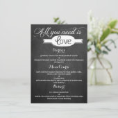 Menu Tout ce dont vous avez besoin est Love Chalkboard  (Debout devant)